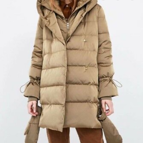 zara gold puffer jacket